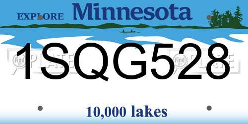 1SQG528 Minnesota License Plate