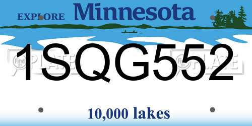 1SQG552 Minnesota License Plate