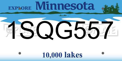 1SQG557 Minnesota License Plate