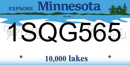 1SQG565 Minnesota License Plate