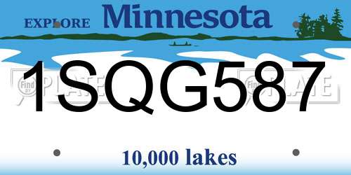 1SQG587 Minnesota License Plate