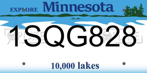 1SQG828 Minnesota License Plate