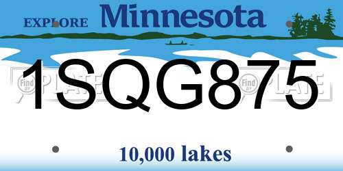 1SQG875 Minnesota License Plate