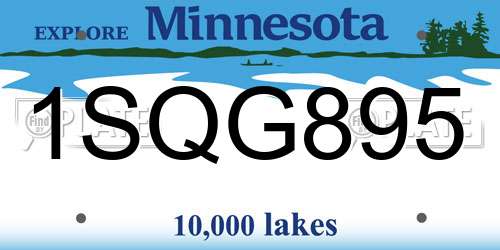 1SQG895 Minnesota License Plate