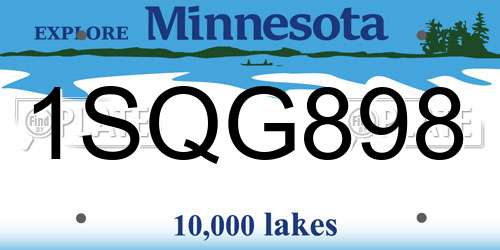 1SQG898 Minnesota License Plate