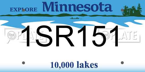 1SR151 Minnesota License Plate