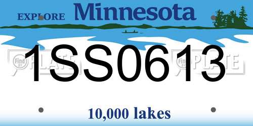 1SS0613 Minnesota License Plate