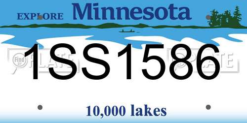 1SS1586 Minnesota License Plate