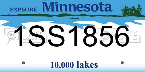 1SS1856 Minnesota License Plate