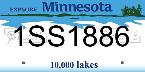 1SS1886 Minnesota License Plate