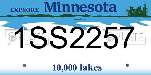 1SS2257 Minnesota License Plate