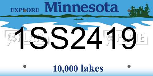 1SS2419 Minnesota License Plate