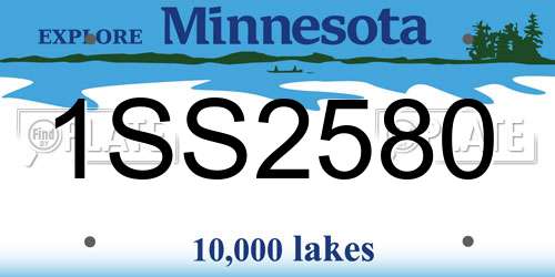 1SS2580 Minnesota License Plate