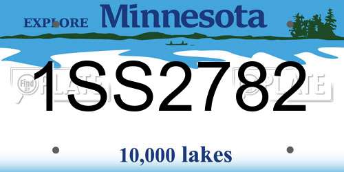 1SS2782 Minnesota License Plate