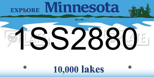 1SS2880 Minnesota License Plate