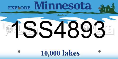 1SS4893 Minnesota License Plate