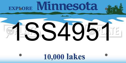 1SS4951 Minnesota License Plate