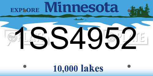 1SS4952 Minnesota License Plate