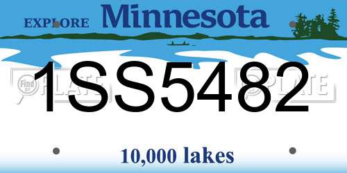 1SS5482 Minnesota License Plate