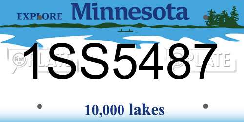 1SS5487 Minnesota License Plate