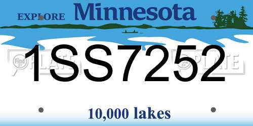 1SS7252 Minnesota License Plate