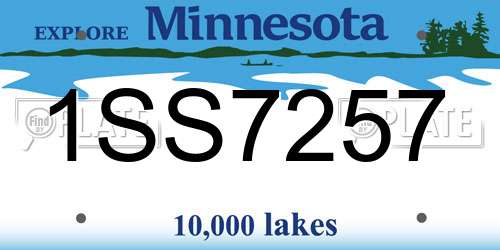 1SS7257 Minnesota License Plate