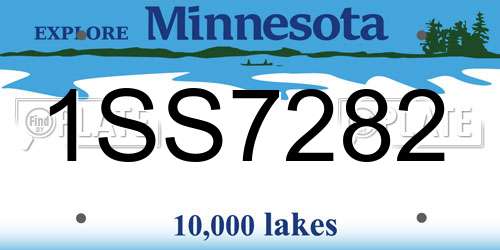 1SS7282 Minnesota License Plate