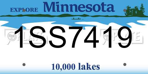 1SS7419 Minnesota License Plate