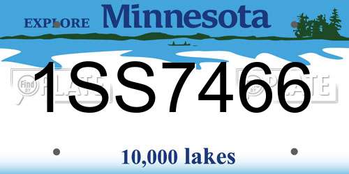1SS7466 Minnesota License Plate