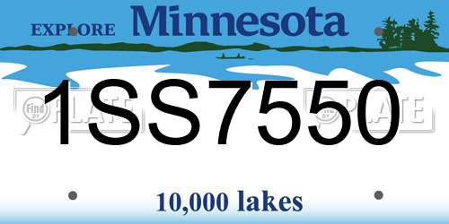 1SS7550 Minnesota License Plate
