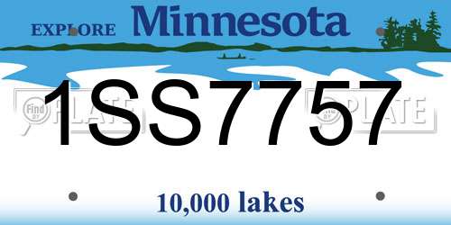 1SS7757 Minnesota License Plate
