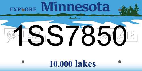 1SS7850 Minnesota License Plate
