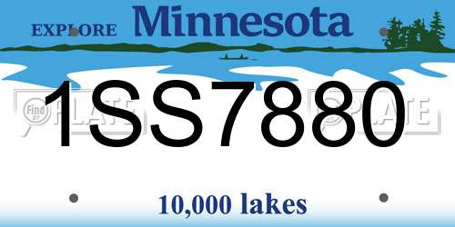 1SS7880 Minnesota License Plate