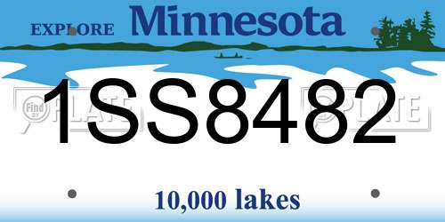 1SS8482 Minnesota License Plate