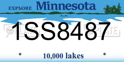 1SS8487 Minnesota License Plate