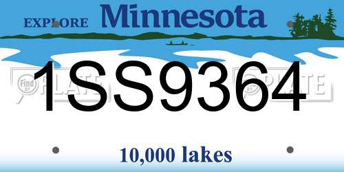 1SS9364 Minnesota License Plate