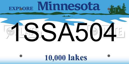 1SSA504 Minnesota License Plate