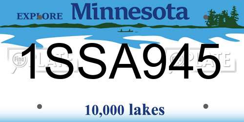 1SSA945 Minnesota License Plate