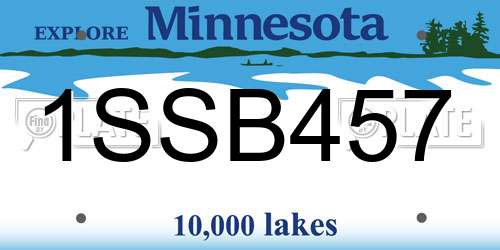 1SSB457 Minnesota License Plate