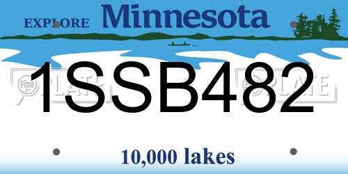 1SSB482 Minnesota License Plate