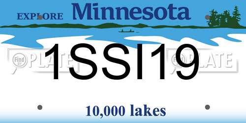 1SSI19 Minnesota License Plate
