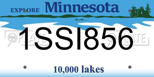 1SSI856 Minnesota License Plate