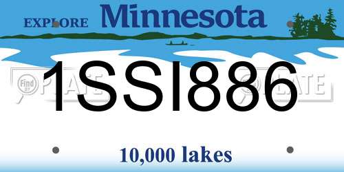 1SSI886 Minnesota License Plate