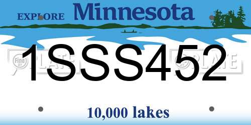 1SSS452 Minnesota License Plate