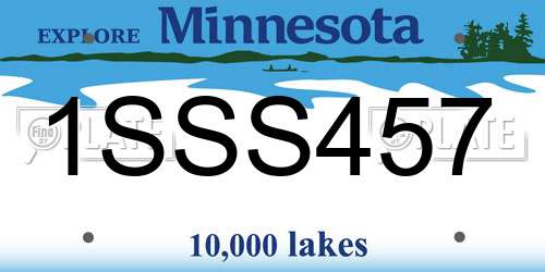 1SSS457 Minnesota License Plate