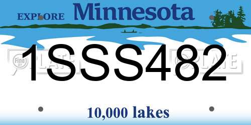 1SSS482 Minnesota License Plate