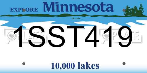1SST419 Minnesota License Plate