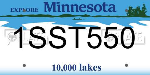 1SST550 Minnesota License Plate