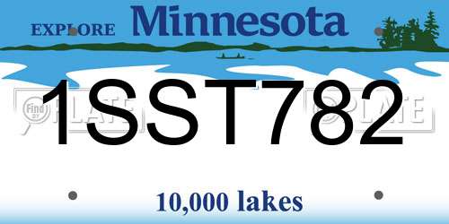 1SST782 Minnesota License Plate