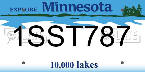 1SST787 Minnesota License Plate